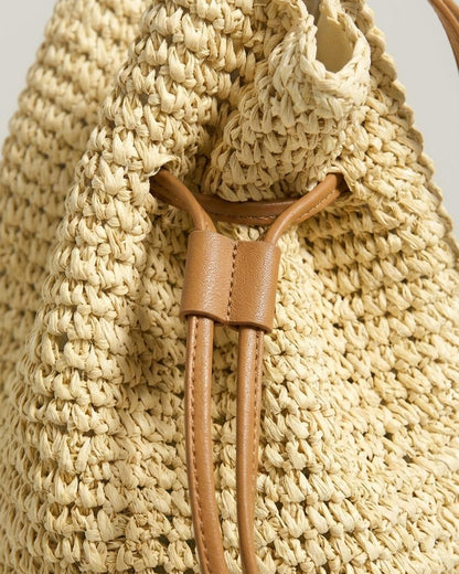 Elara™ | Geweven Bucket Tas Met Trekkoord