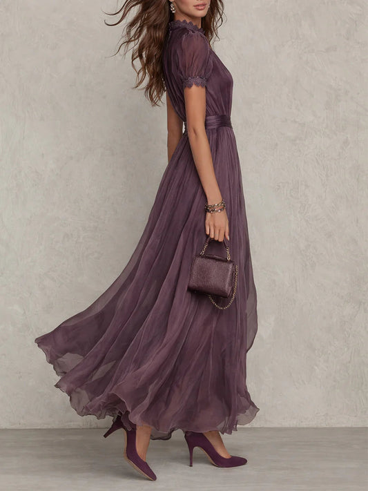 Velira™ | Elegante Maxi Jurk met Kantdetails