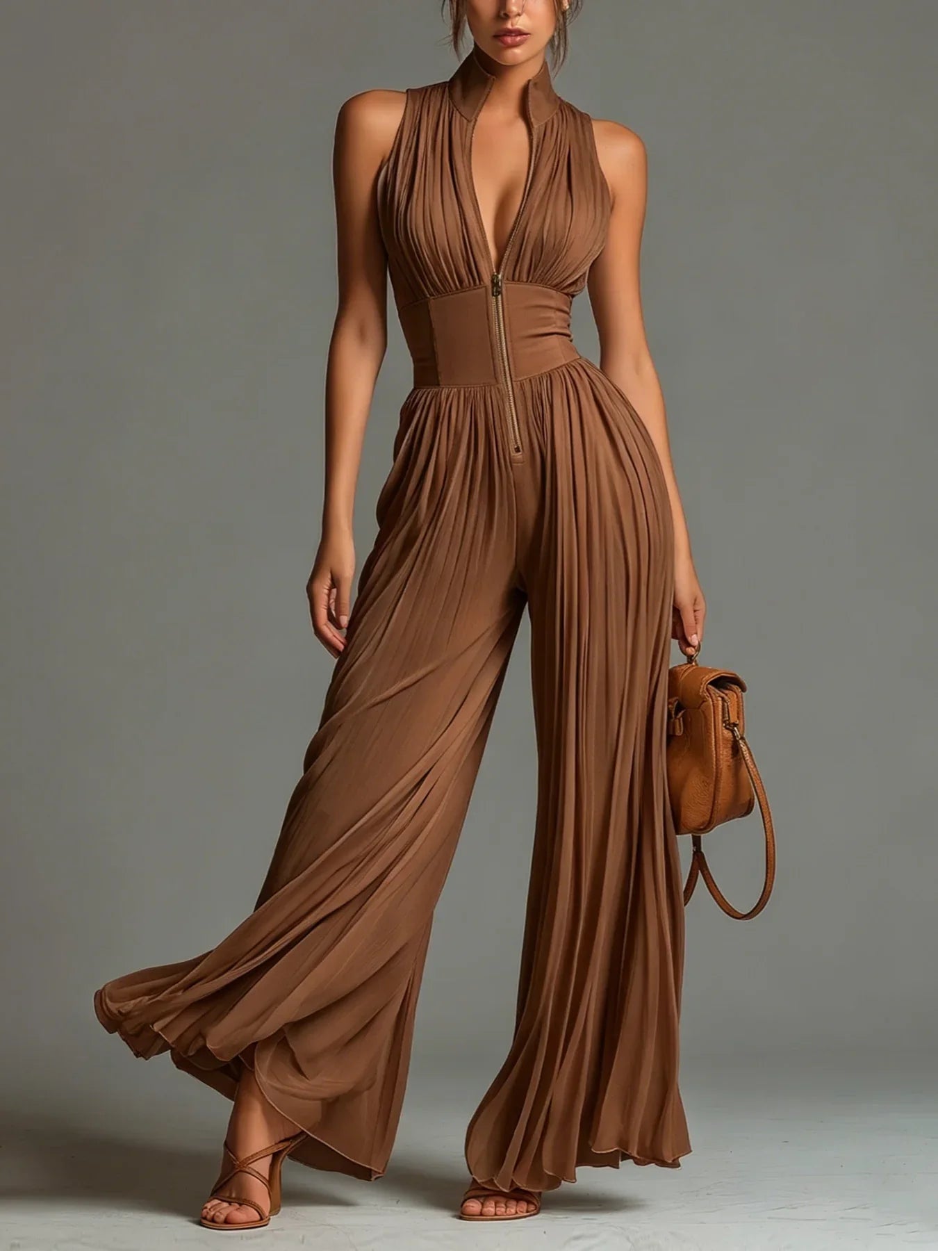 Laure™ | Elegante Mouwloze Jumpsuit met V-Hals
