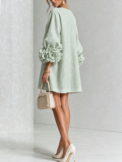 Adara™ | Elegante Mini Jurk met Bloemenknopen