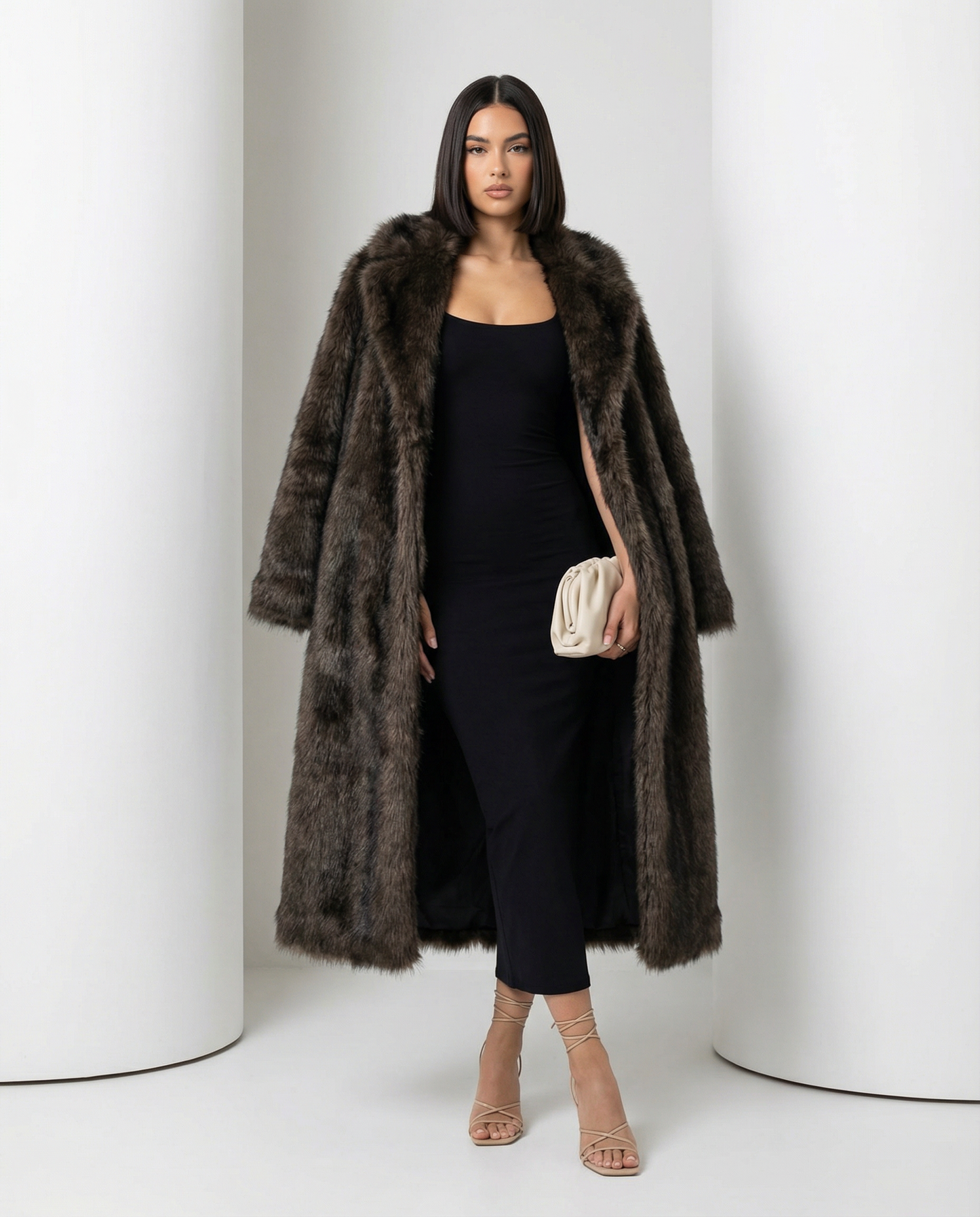Eden Longline Faux-Fur Coat Elivra