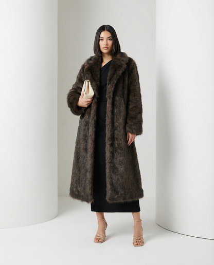 Eden Longline Faux-Fur Coat Elivra