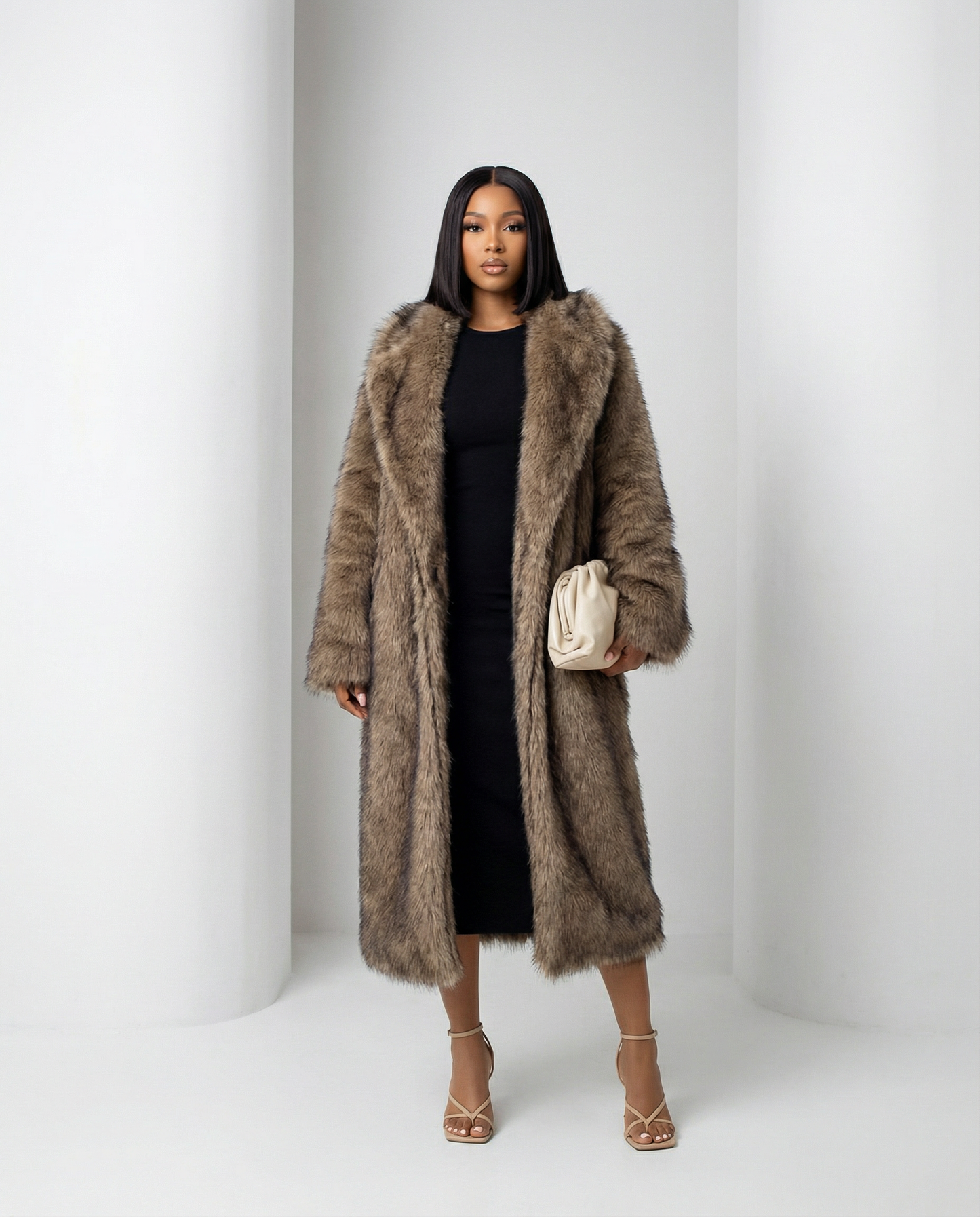 Eden Longline Faux-Fur Coat Elivra