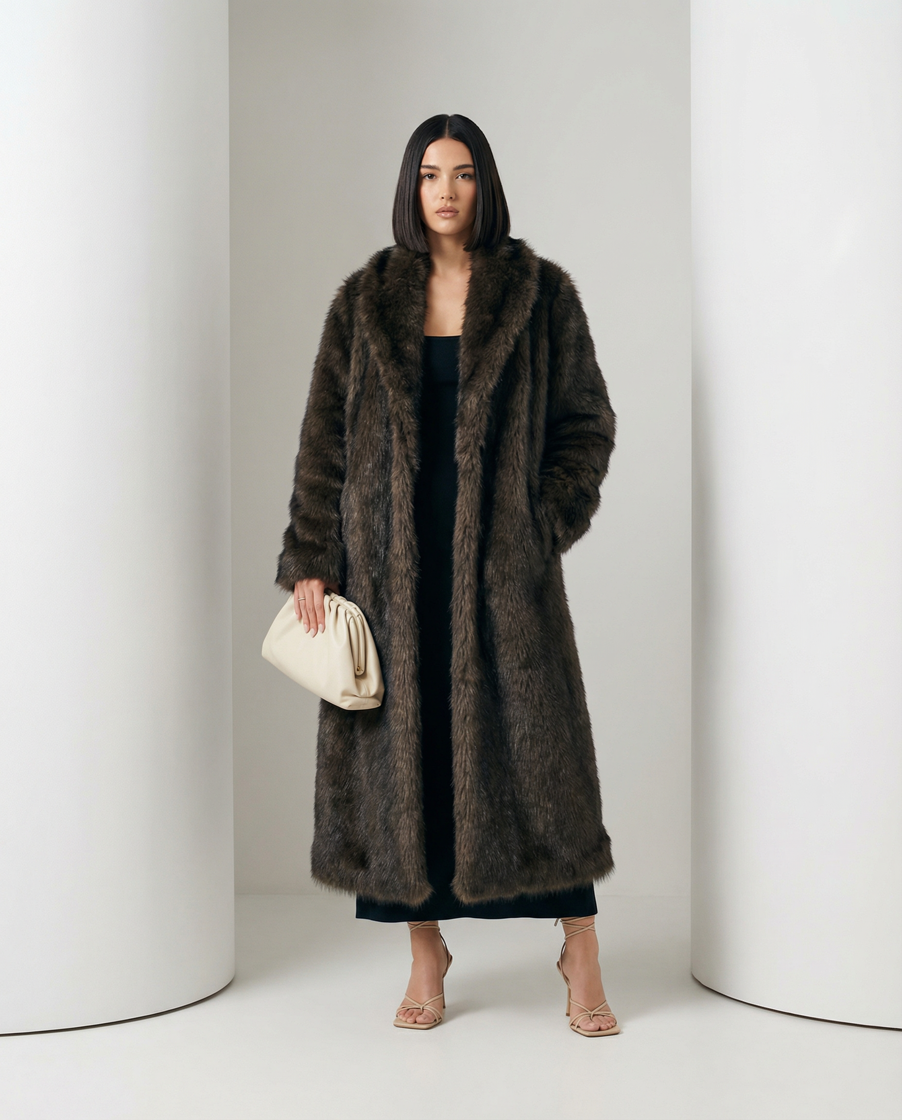 Eden Longline Faux-Fur Coat Elivra