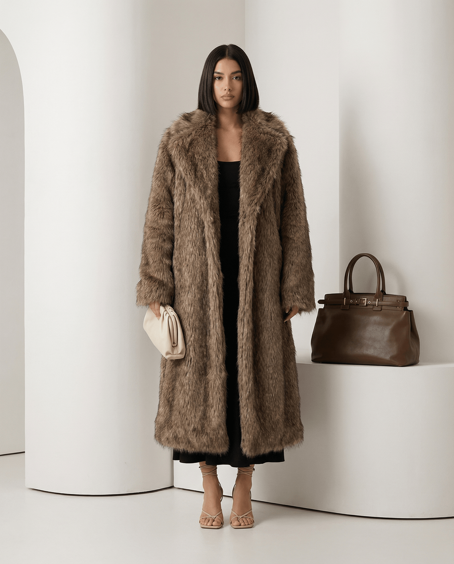 Eden Longline Faux-Fur Coat Elivra