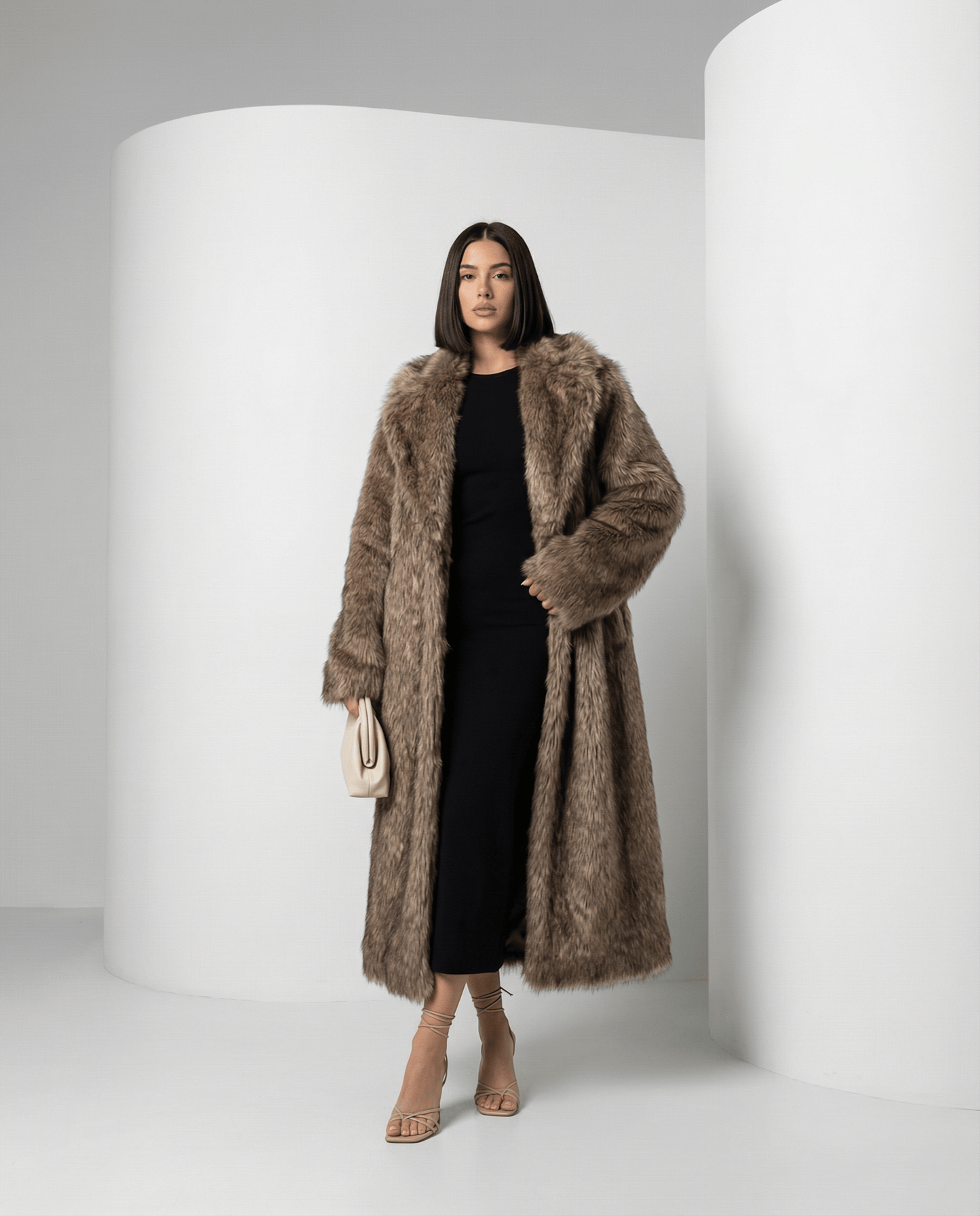 Eden Longline Faux-Fur Coat Elivra