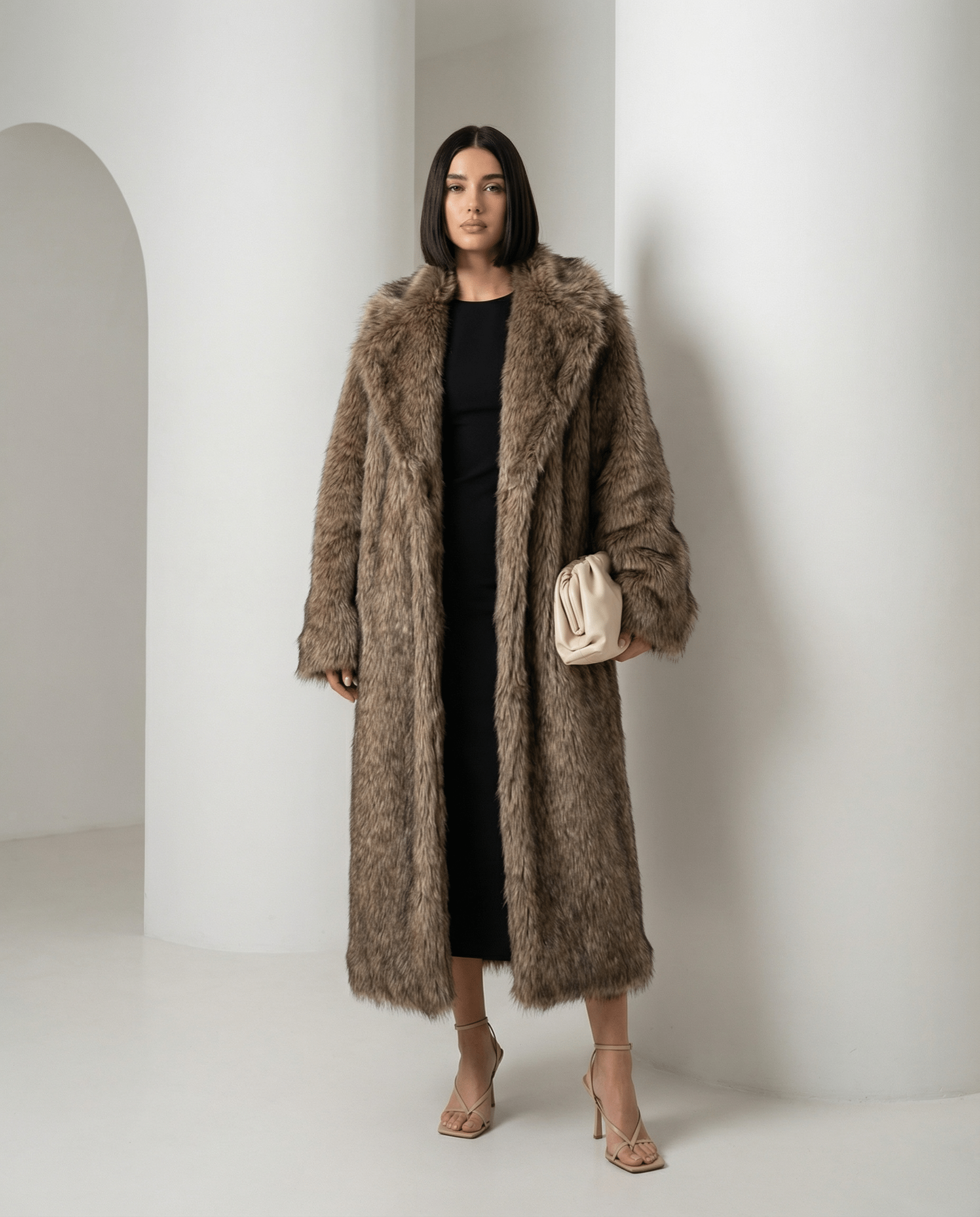 Eden Longline Faux-Fur Coat Elivra