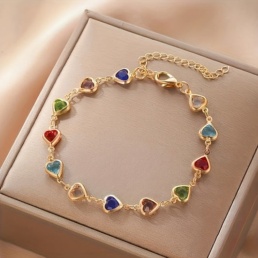 Marilou™ | Armband met Gekleurde Hartjes