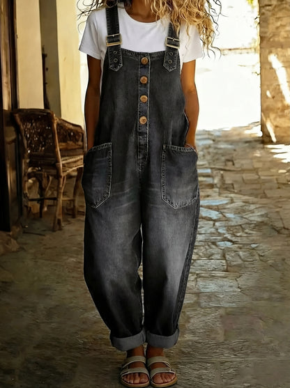 Aveline™ | Casual Denim Jumpsuit met Verstelbare Bandjes