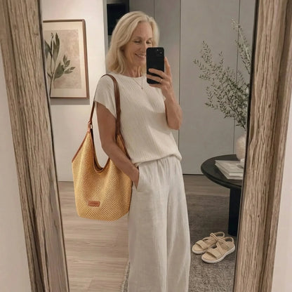 Vivienne™ | Geweven Schoudertas Met Zomerse Luxe