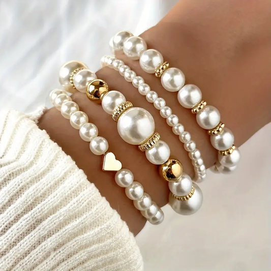 Yvette™ | Set Tijdloze Parelarmbanden