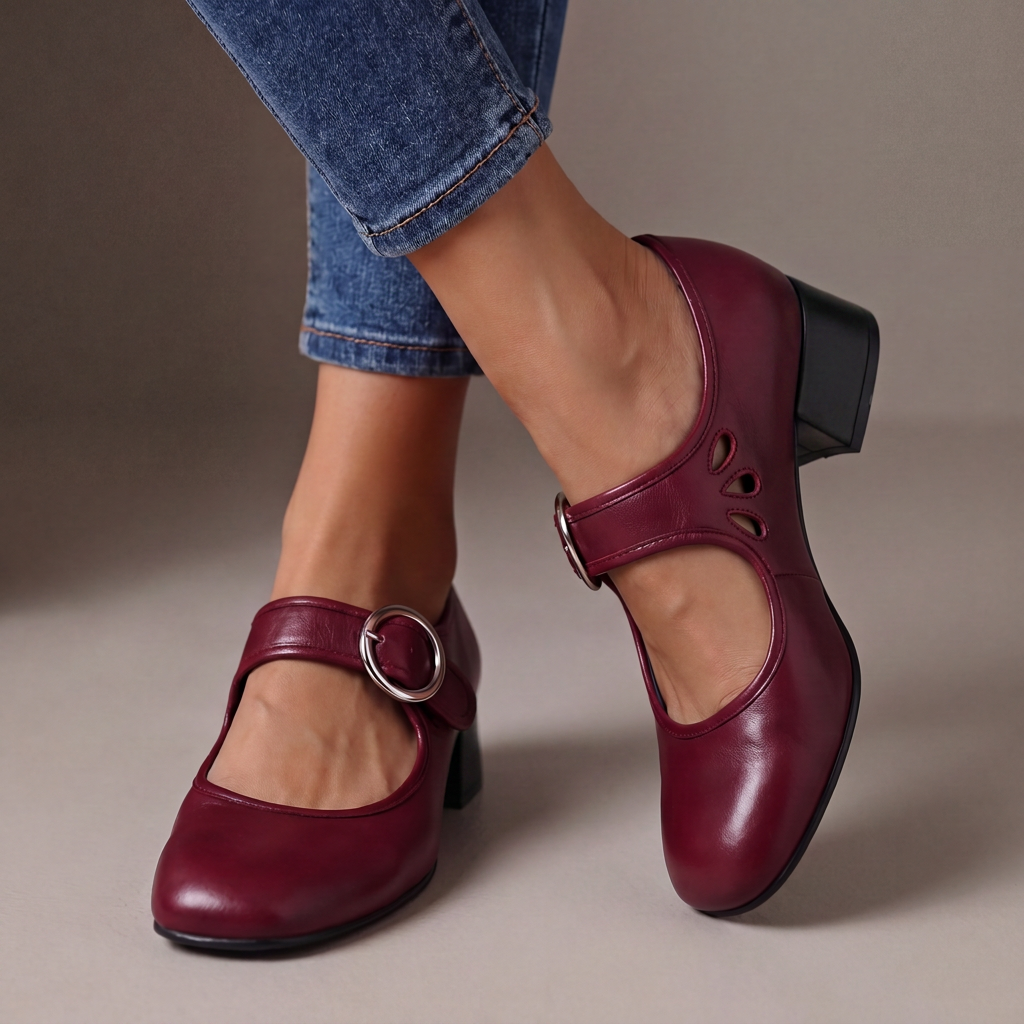 Manon™ | Leren Mary Janes met Bandje