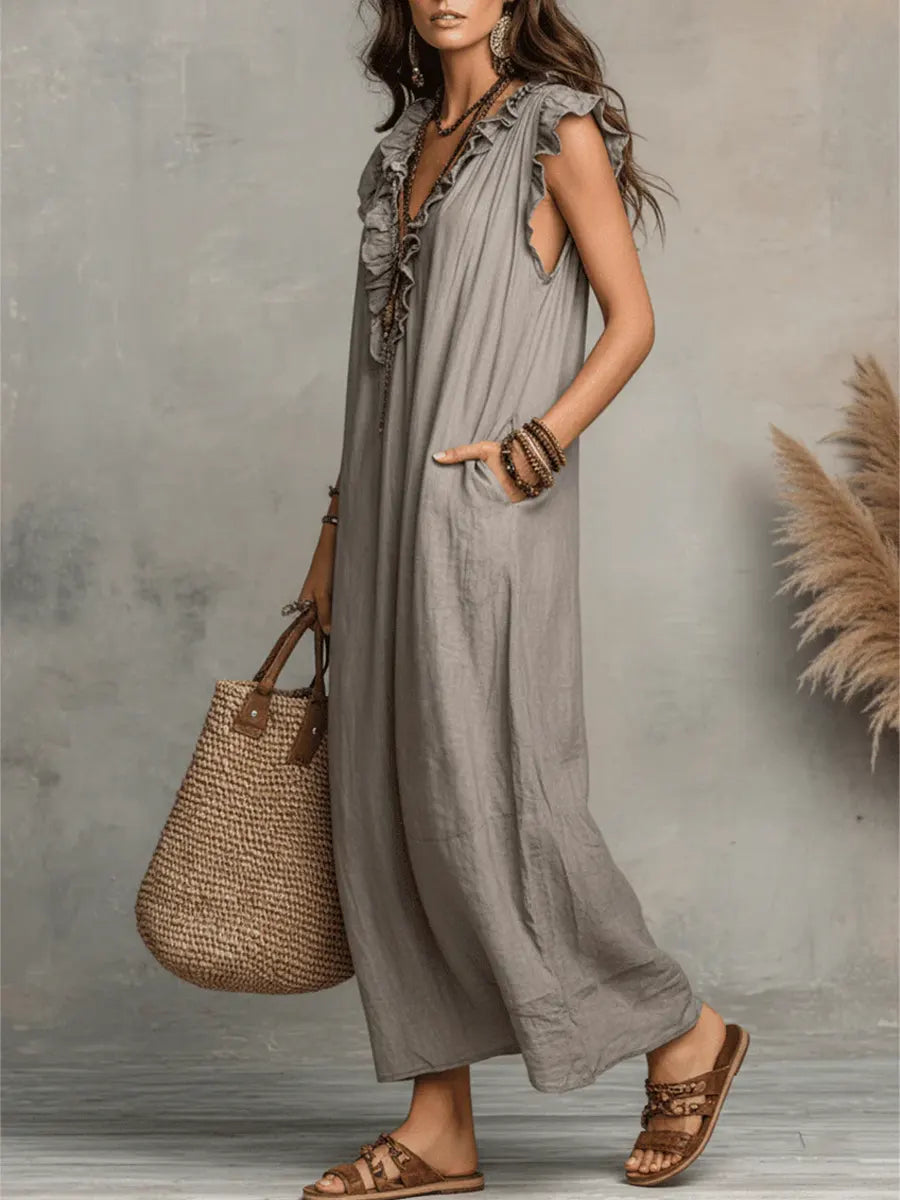Norella™ | Boho Jurk van Linnen & Katoen