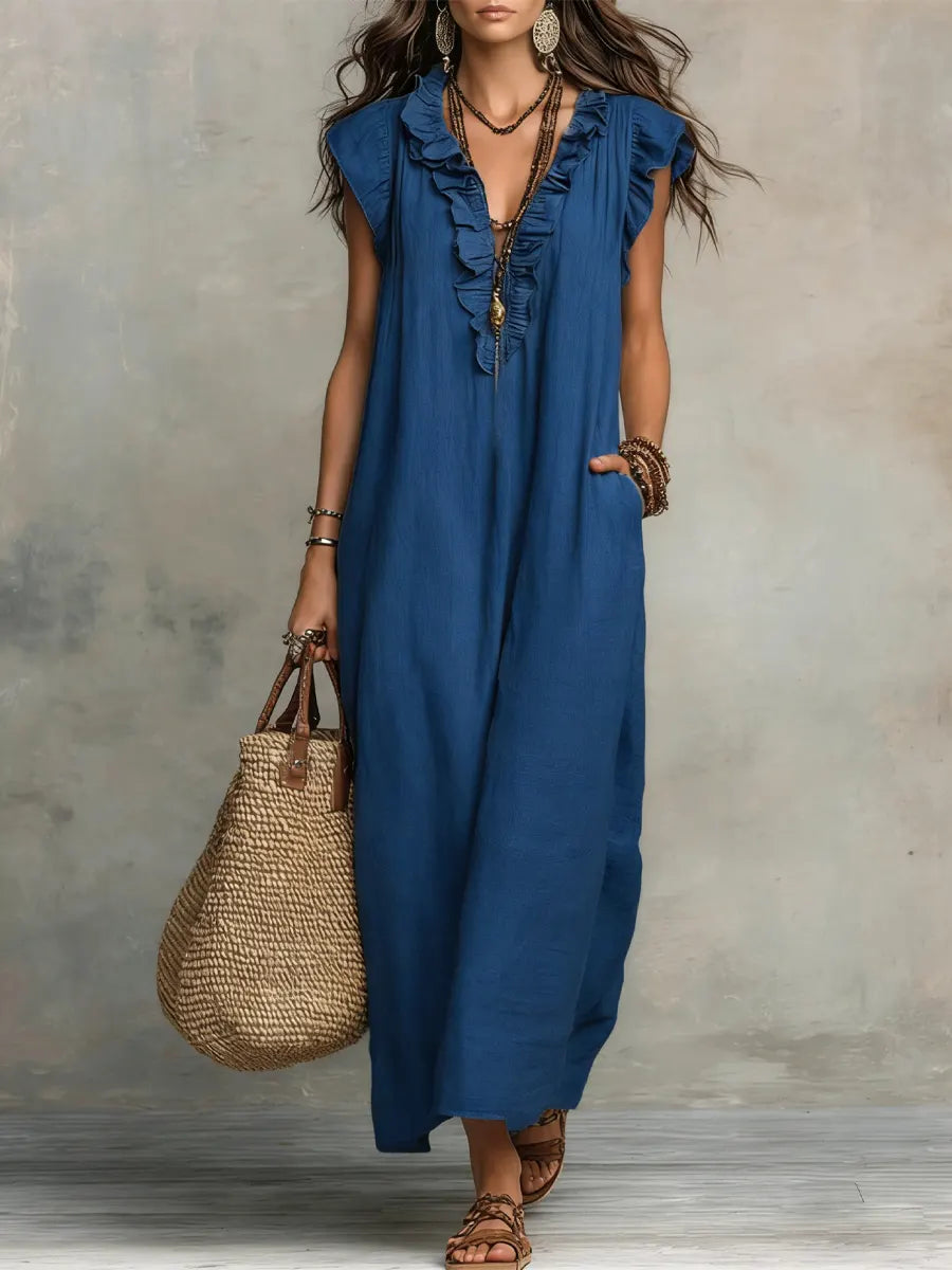 Norella™ | Boho Jurk van Linnen & Katoen