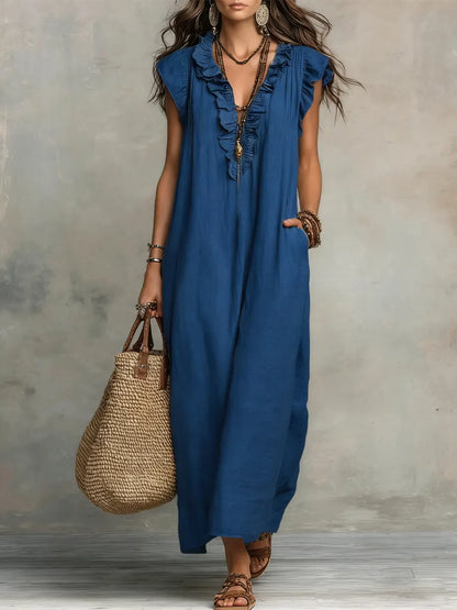 Norella™ | Boho Jurk van Linnen & Katoen