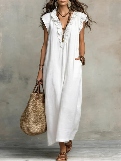 Norella™ | Boho Jurk van Linnen & Katoen