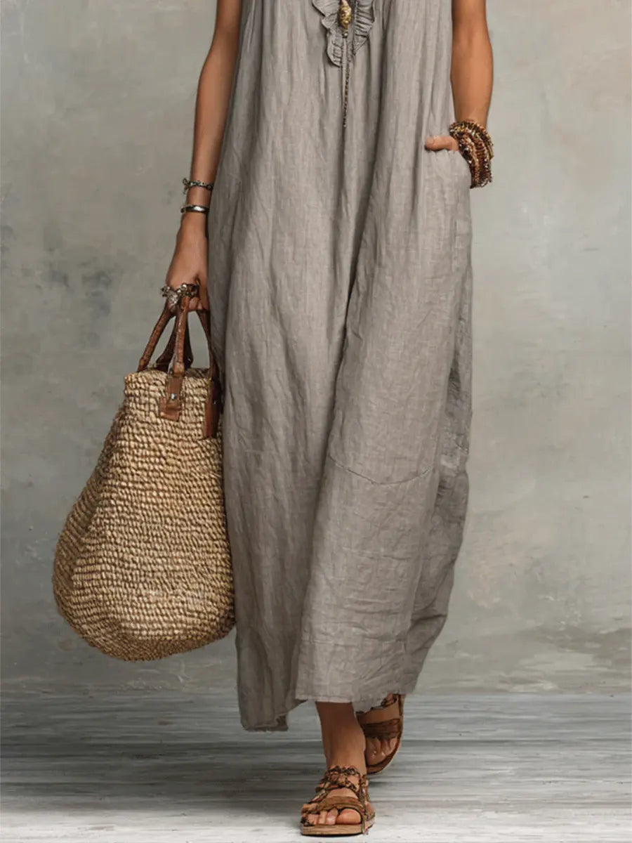 Norella™ | Boho Jurk van Linnen & Katoen