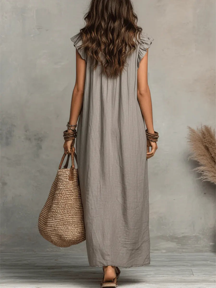 Norella™ | Boho Jurk van Linnen & Katoen