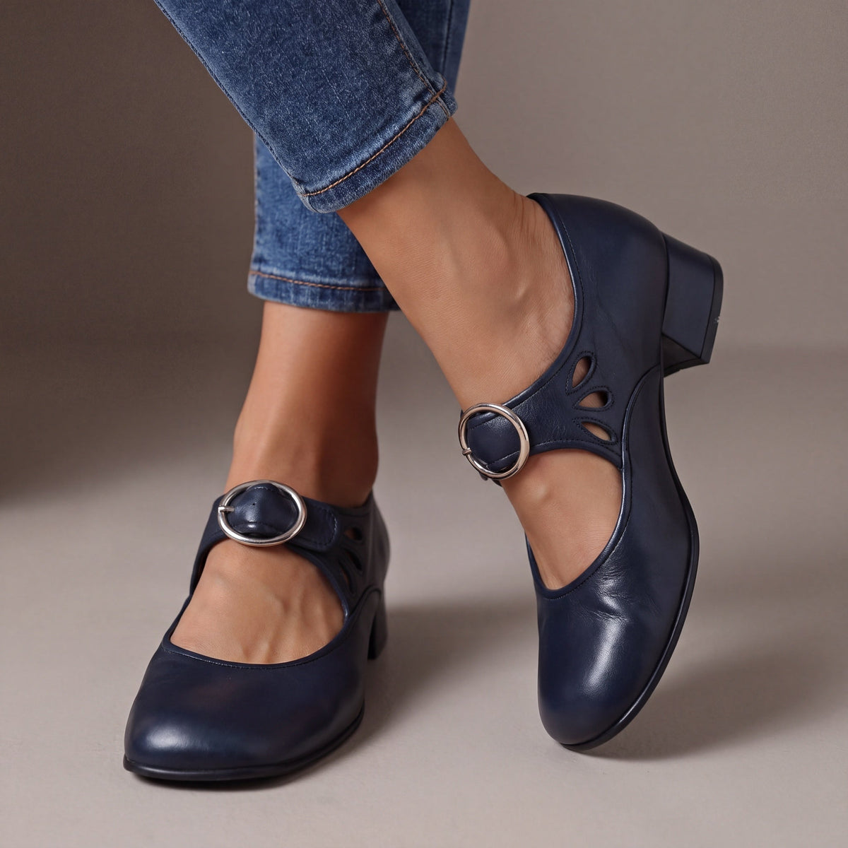 Manon™ | Leren Mary Janes met Bandje