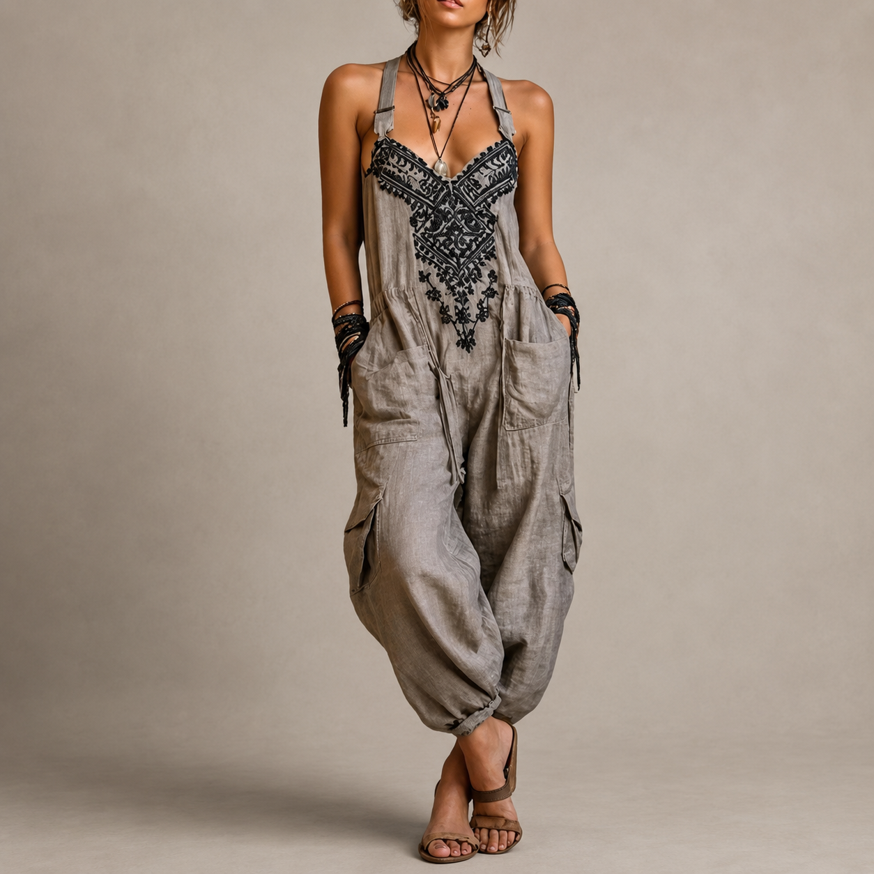 Malwina™ | Bohemian Jumpsuit met Borduursel