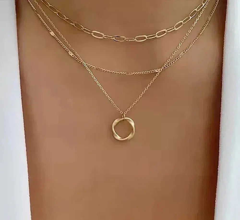 Célimène™ | Gelaagde Gouden Ketting met Hanger